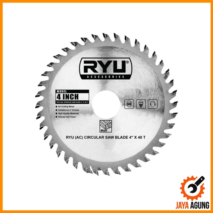RYU MATA GERGAJI CIRCULAR SERKEL SAW GERINDA POTONG KAYU 4 INCH X 40 T