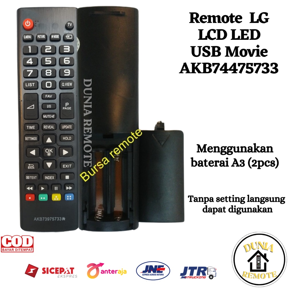 Remot Remote TV LG LCD LED AKB73975733 tanpa setting