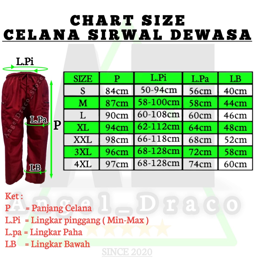 Celana Sirwal / Pangsi / Komprang / Silat warna  Merah Marun