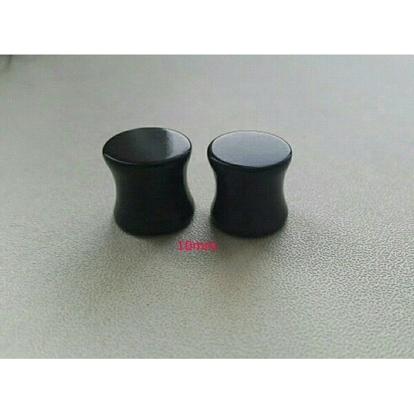 2pcs Pembesar Tindik Telinga Model Flare Ganda Warna Polos Untuk Priawanita