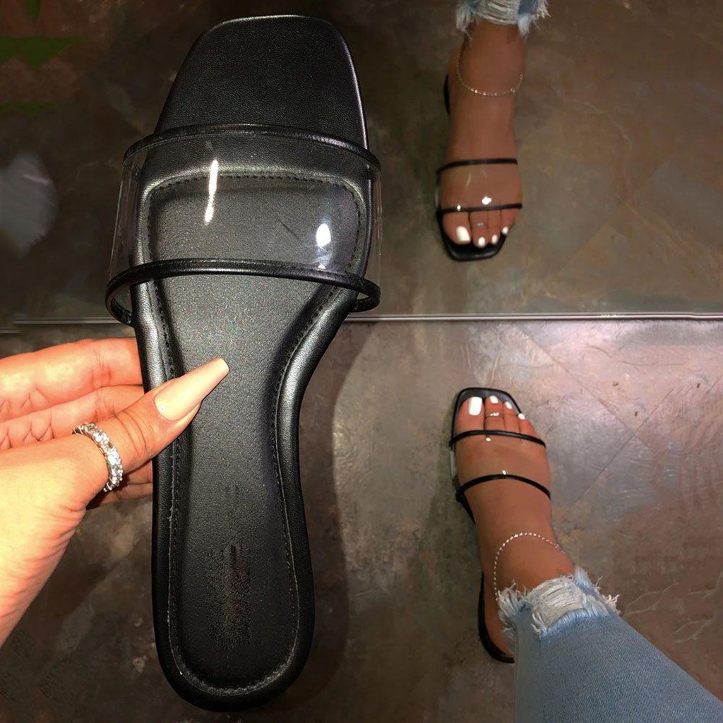 clear ladies sandals