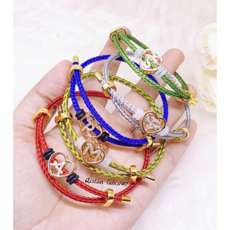 gelang korea inisial rodhium