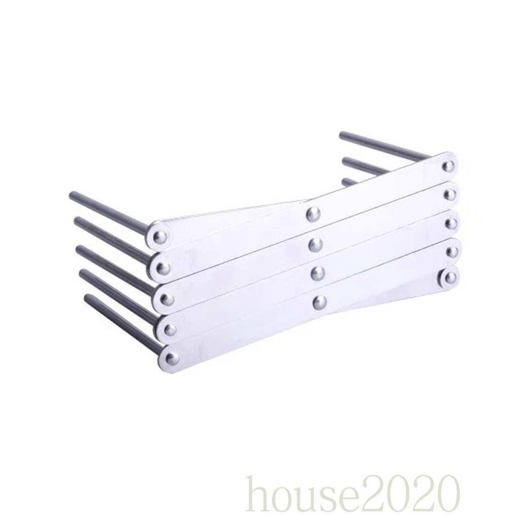 [house2020]Extendable Pot Lid Holders Multipurpose Steamer Rack Flexible Plate Organizer Stainless Steel Adjustable Tray Holder