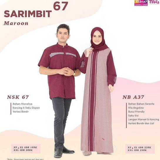 COUPLE NIBRAS NSK 67 NB A37 MAROON