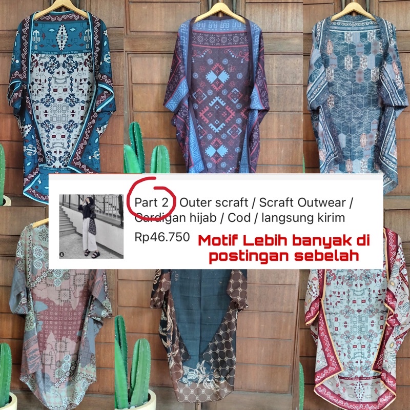 Outer Scraf / scraf outwear / Cardigan hijab Ready langsung kirim / COD