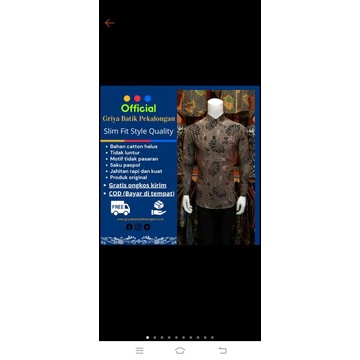 KEMEJA BATIK  slimfit ...FASHION PRIA TERBARU MODIS TERKINI LENGAN (PANJANG) PENDEK KATUN PRIMA MURAH M L XL XXL