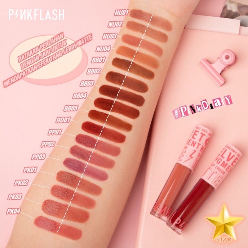 PINKFLASH PF-L04 LIPCREAM / SILKY VELVET LIPSTICK WATERPROOF &amp; LONG LASTING