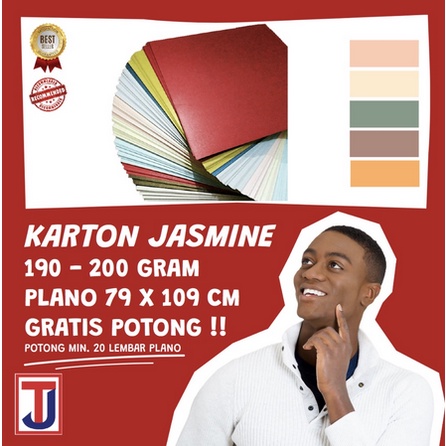 Kertas Karton Jasmine / Paper Flower / Hard Box 190-200 Gram Ukuran 79x109cm Plano / Folio F4 / A4 /