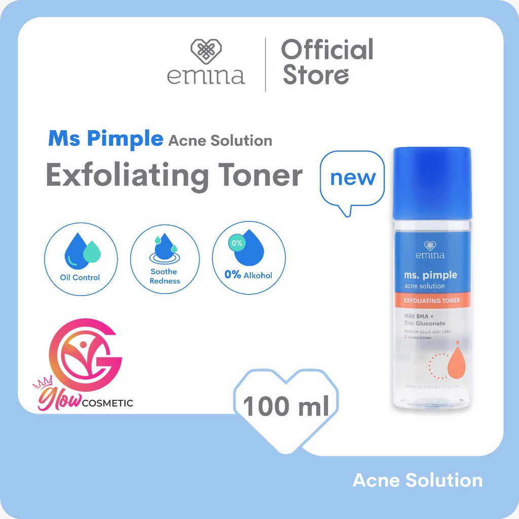 EMINA MS.PIMPLE ACNE SOLUTION EXFOLIATING TONER 100ML