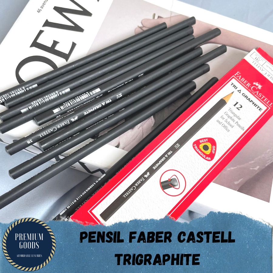 

PENSIL 2B FABER CASTELL TRIGRAPHITE PENCIL PENSIL KAYU GRAFIT 2B PENSIL KOMPUTER TERBARU