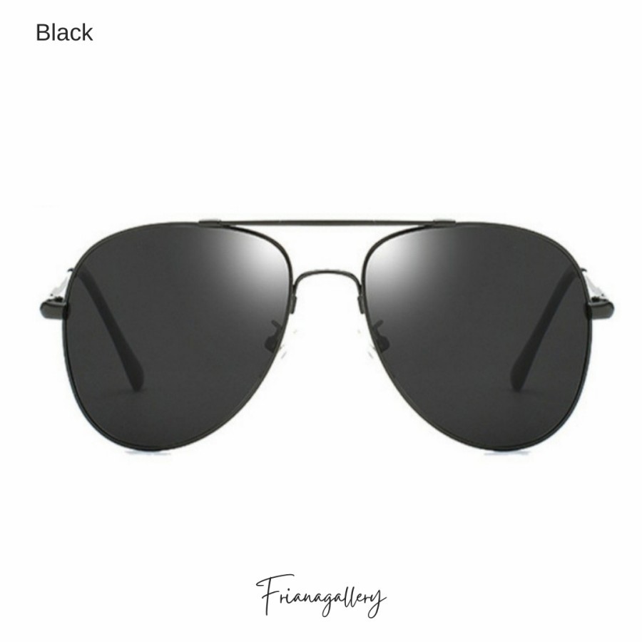 Kacamata Pria Cowok Hitam Keren Fashion Aviator Sunglasses