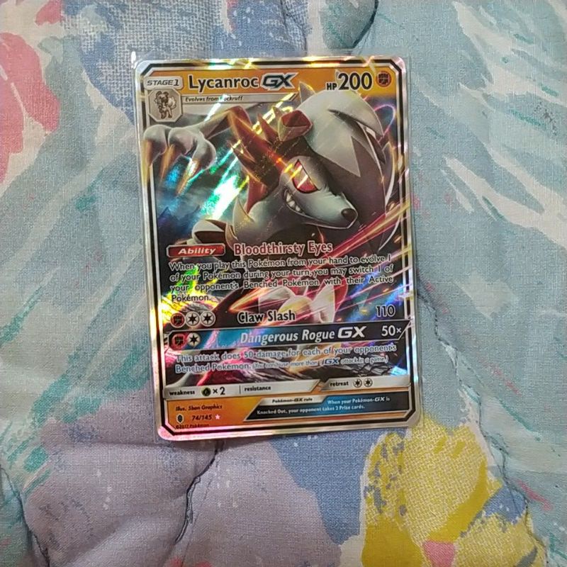 kartu pokemon Sun and Moon lycanroc gx
