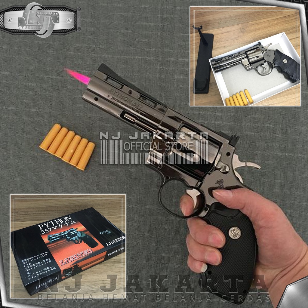 Murah Banget!! KOREK API PISTOL MANCIS LIGHTER FREE STAND PAJANGAN 357-1