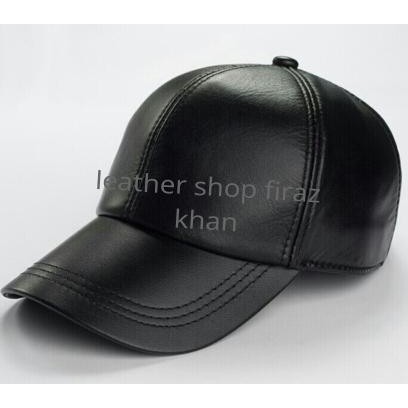 Topi Kulit Pria Asli Polos Hitam Desain Keren Original Garut