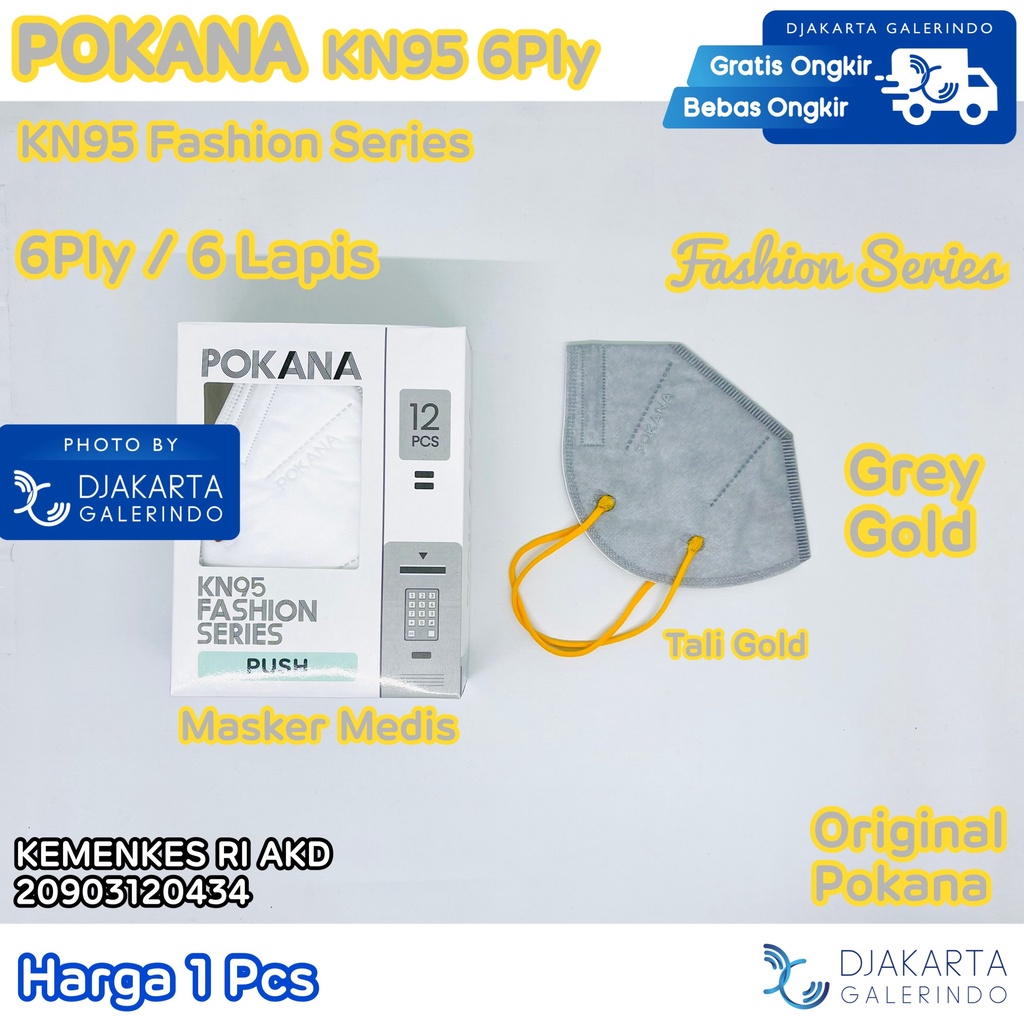 Masker POKANA KN95 6PLY Fashion Series Adult / Dewasa - Medical Mask / Masker Medis Fashion