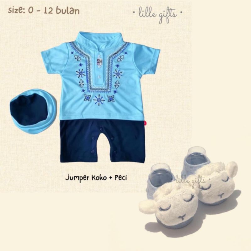 Koko Muslim Set - Hampers Bayi Baby Kado Lahiran Gift Set Babygift Parcel Boy Idul Fitri Ramadan