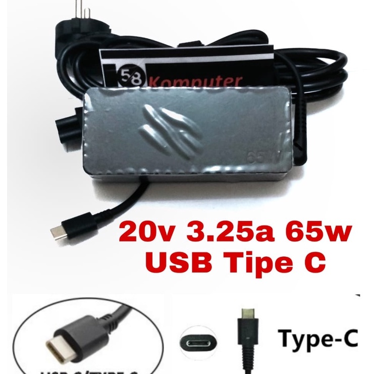 Adapter Charger Laptop LenovoChromebook 100e 300e 500e c330 c340 s330 s340 s345 s540 c740 20V 3.25A 65WType-C USB-C