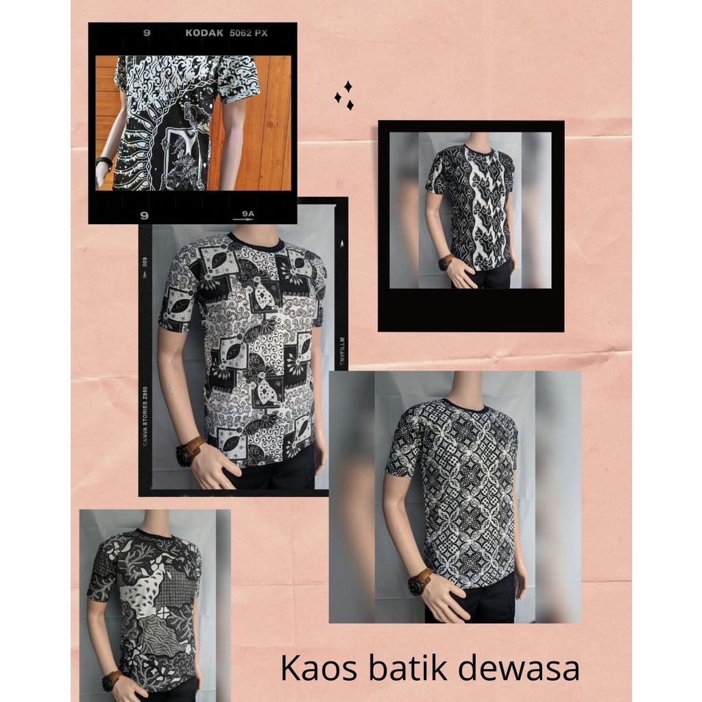 Kaos Batik- Kaos Batik Pria - Print Monocrom
