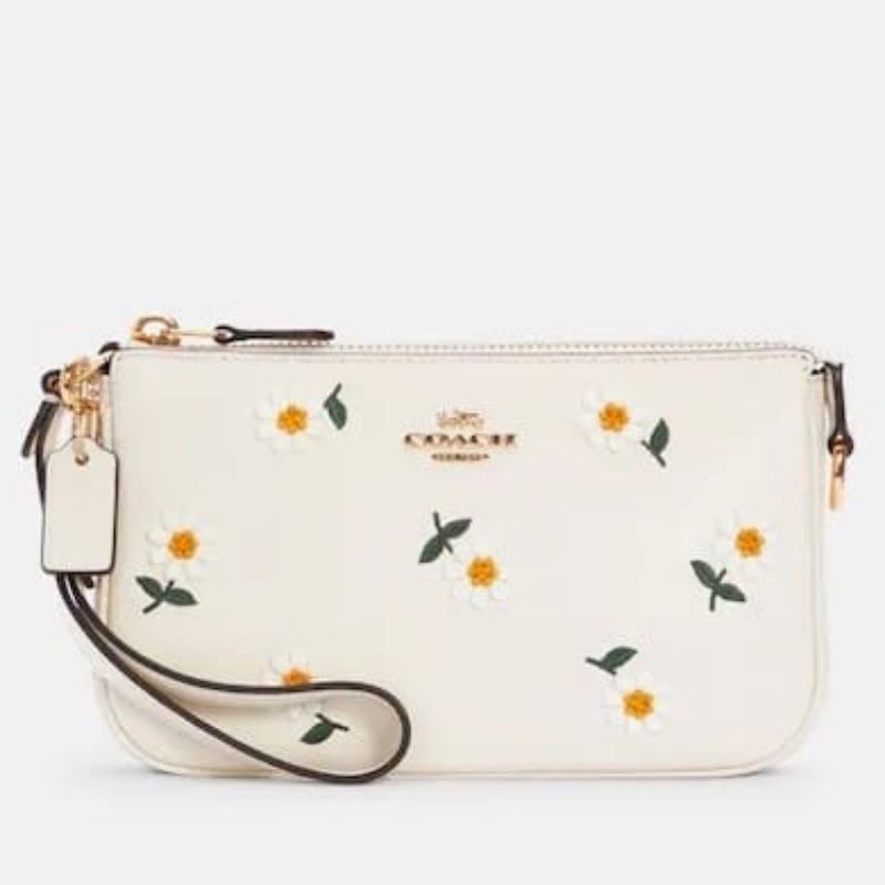(ORIGINAL) COACH Nolita 19 Wristlet Hand Bag Daisy Embroidery