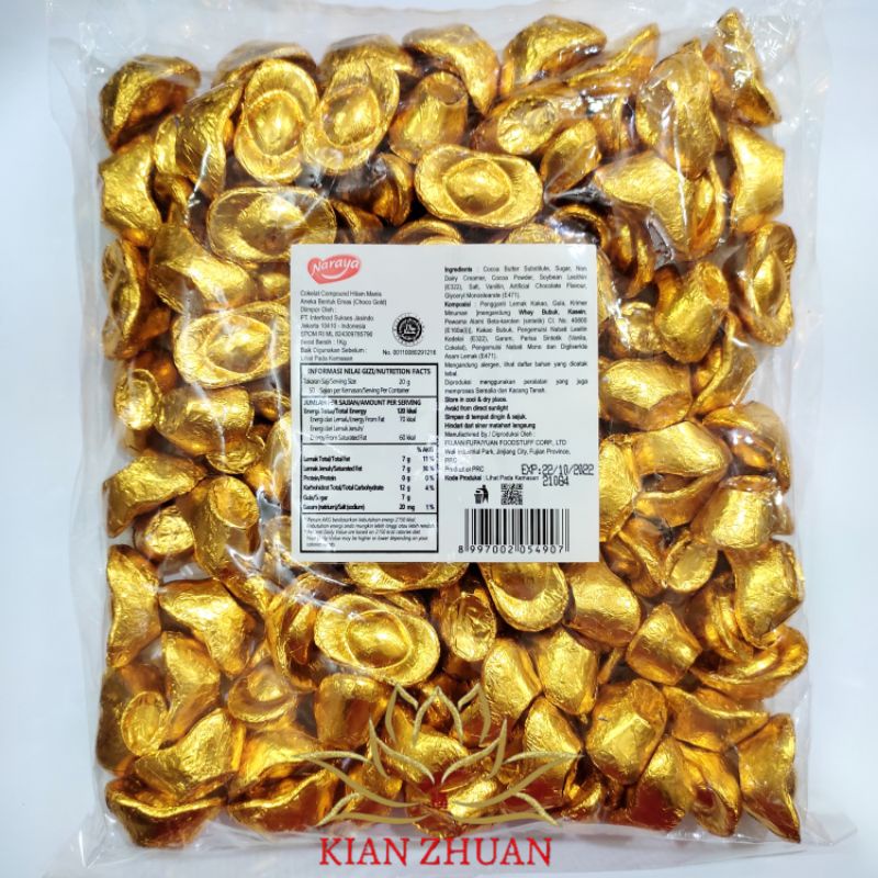 Naraya Golden Chocolate 1kg / Coklat Koin / Choco Yenpao / Telur