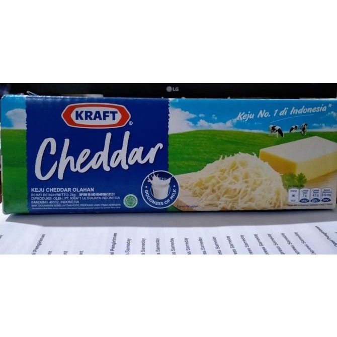 

(BISA COD) Keju Cheddar Kraft 2kg OBRAL Kode 631