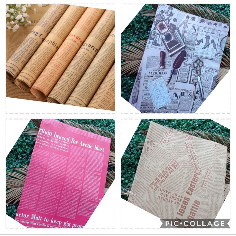 

Kertas Kado Alas Foto Koran Newspaper Vintage