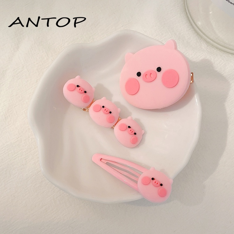 Cute Pink Piggy Hairpin Poni Rusak Rambut Aksesoris Rambut Gadis Bulang Hadiah ANTOP