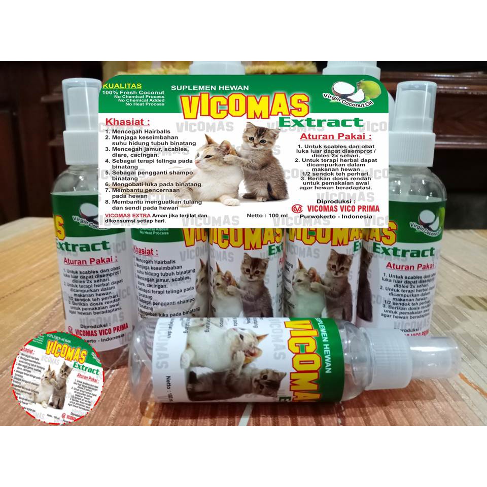 Obat Kucing Flu Di Apotik | Vco Vicomas Extract Spray 100ml