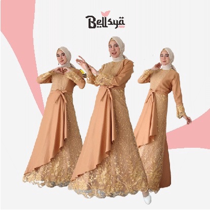 Indahlla Big size XXXL LD 130cm/ Seragam/ Wanita Jumbo gaun pesta / gamis brukat / gamis kondangan m