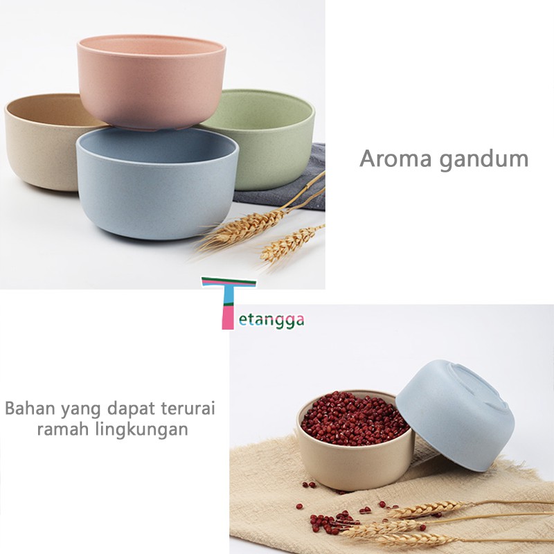 Mangkok Wheat Straw/Mangkuk Makan Bowl Set 4pcs Warna Warni Baby Bowl Wheat Bowl /VS-9