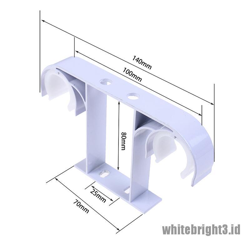 ❤White3 Warna Putih❤ Bracket Holder Tiang Tirai Bahan Aluminum Alloy Untuk Plafon