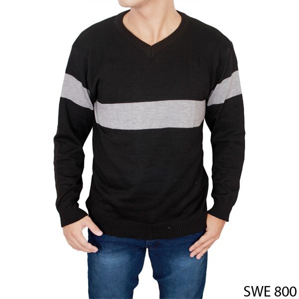 Sweater Pria Motif V-Neck Kombinasi / Premium Quality - Bahan Rajut (COMB)