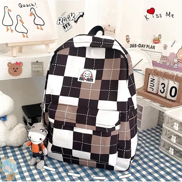 New Lagi promo Ransel anak sekolah Remaja Wanita motif Aesthetic  Korean Style Kekinian Murah