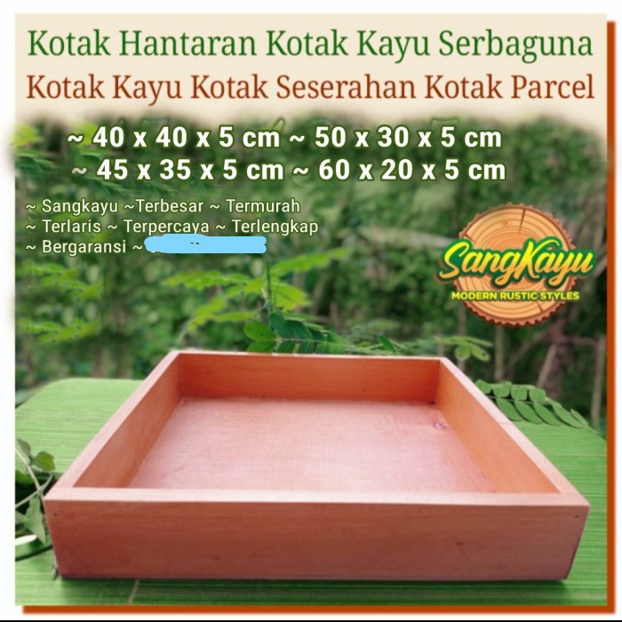 Nampan 45x40x5cm kotak hantaran kotak parcel nampan kayu seserahan