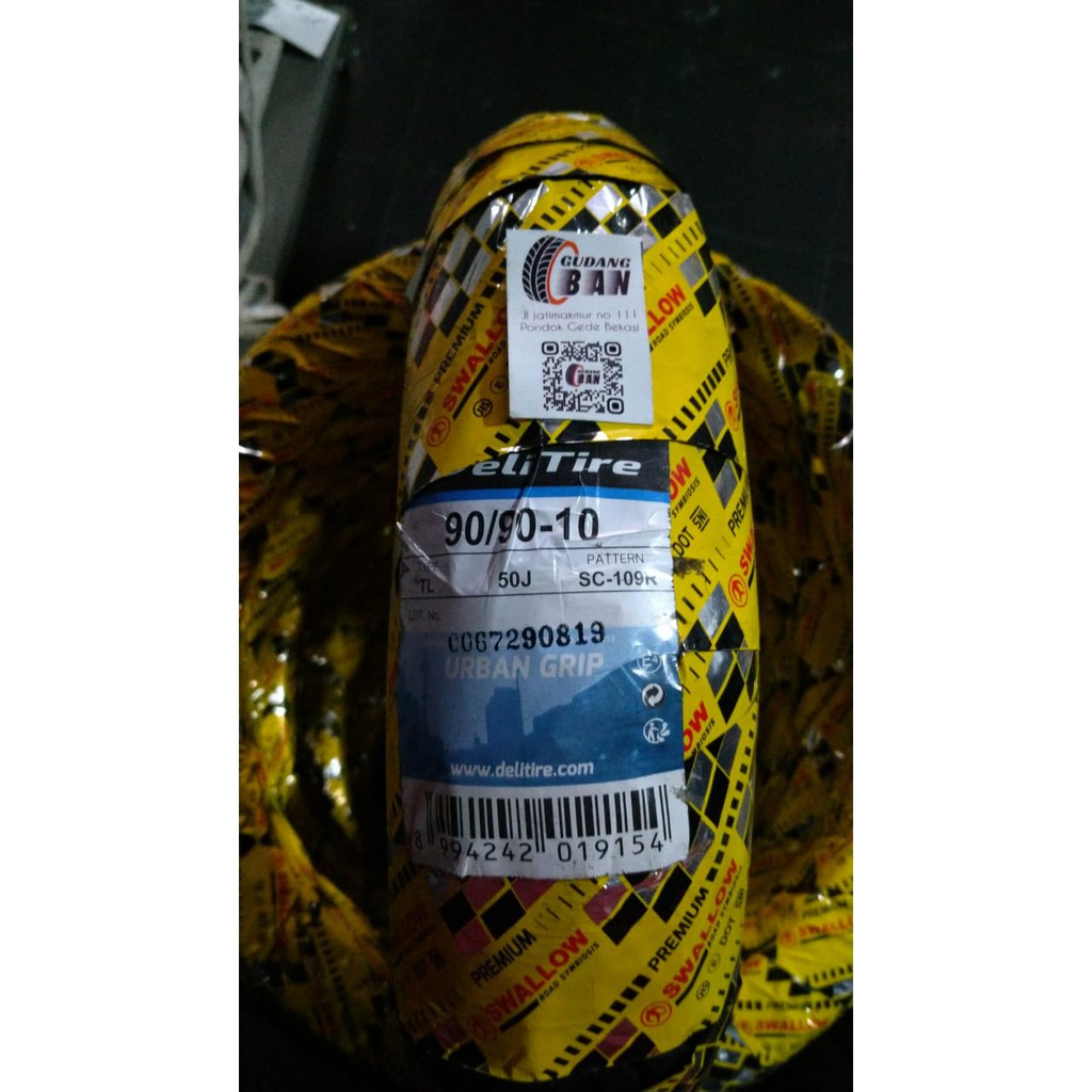 SC109 R SWALLOW URBAN GRIP 90 / 90 - 10 DELI TIRE SC 109 Rzip piagio minimoto TUBELESS motor listrik
