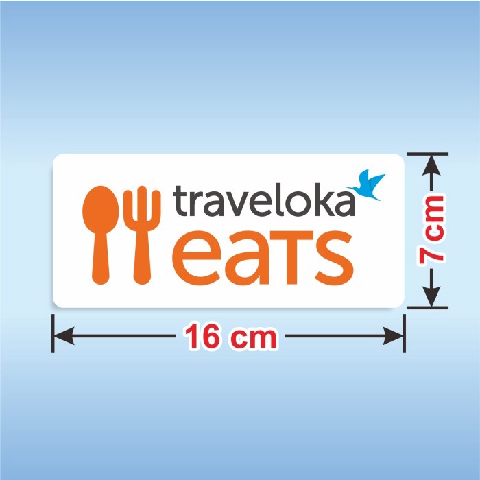 

Sticker Sign Kaca Dinding Traveloka Eats Food vinyl stiker label tahan air 16 x 7 cm