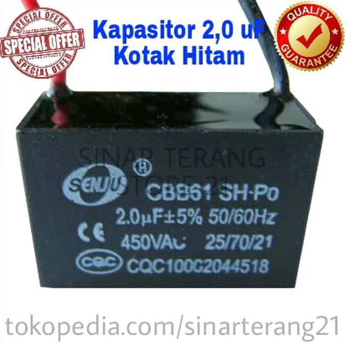 Jual New Produk Kapasitor 2,5 Uf 450Vac Kotak Hitam Capasitor 2.5 Mikro Kipas Cbb61 Pengiriman