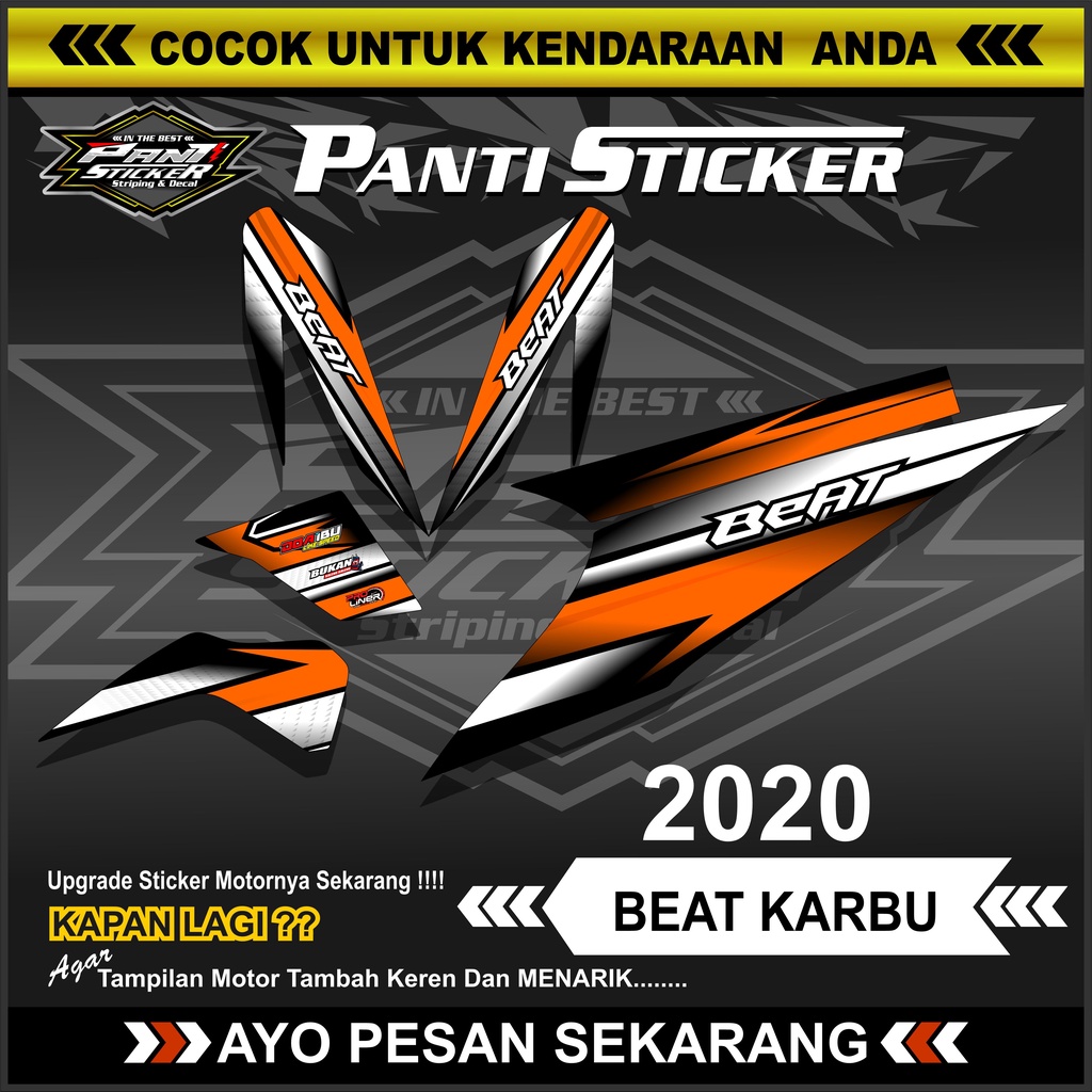 Striping Variasi List Beat Karbu Old Sticker Striping Beat Karbu Racing Road Stiker Stiping Beat