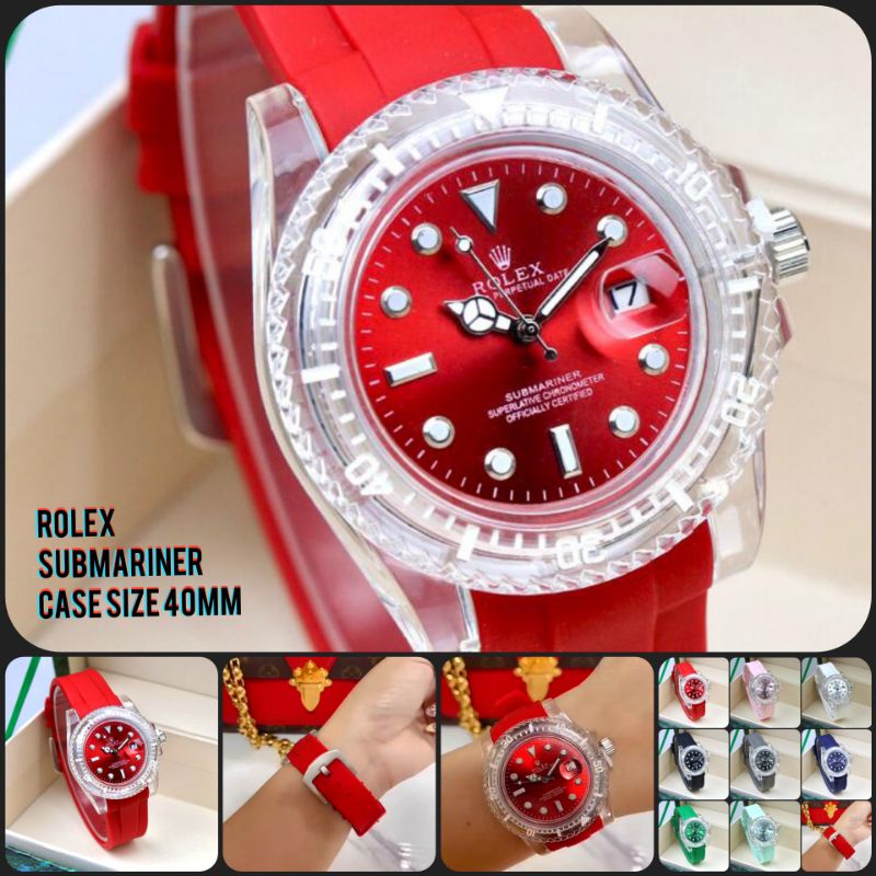Jam Tangan Rolex Oyster Perpetual Submariner 40mm Body Silikon Tali Karet