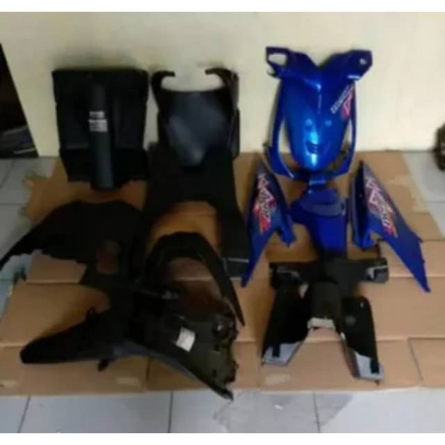 Honda beat karbu beat lama Cover full body kasar halus biru plus striping