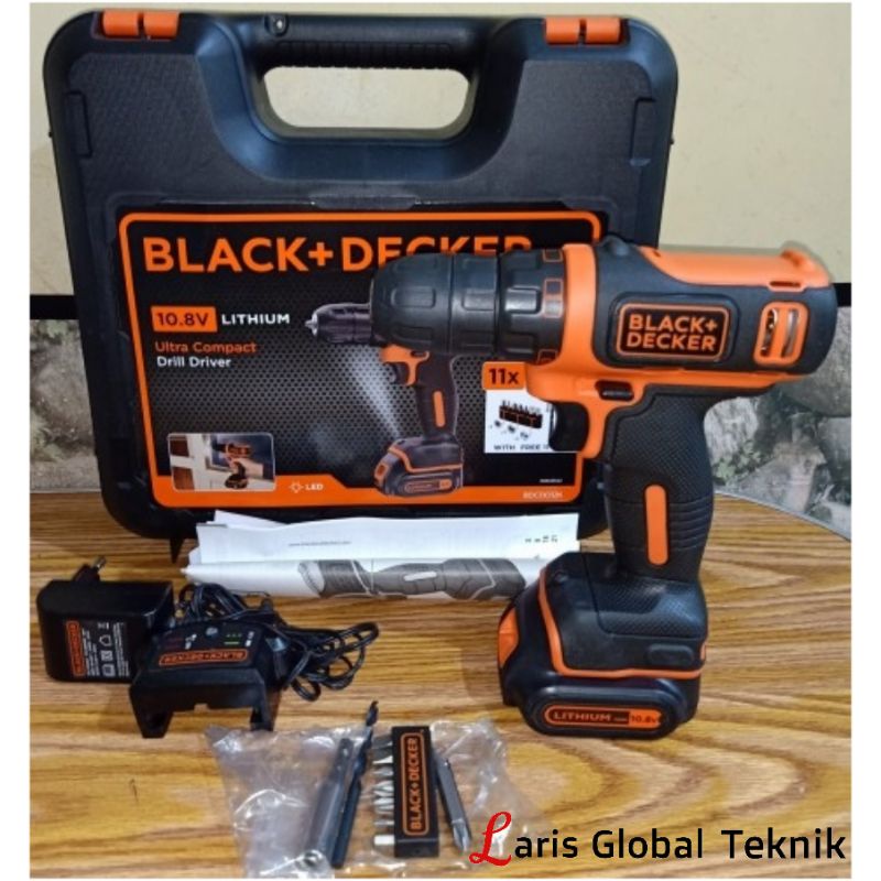 Black & Decker Cordless Drill Driver Bor Baterai 10.8V BDCDD12K
