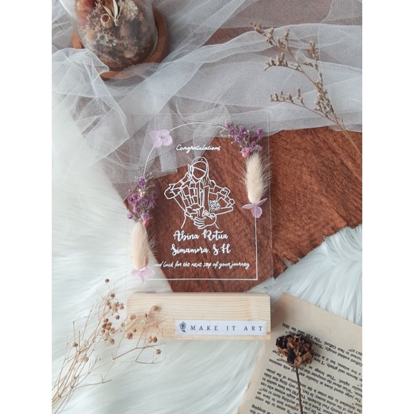 Flower Glass - Standing Acrylic | Akrilik Wisuda | Hadiah Wisuda, Pernikahan