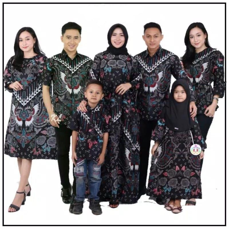 BATIK COUPLE KELUARGA sania ruffle ori ndoro jowi dnt motif KUPU ABU