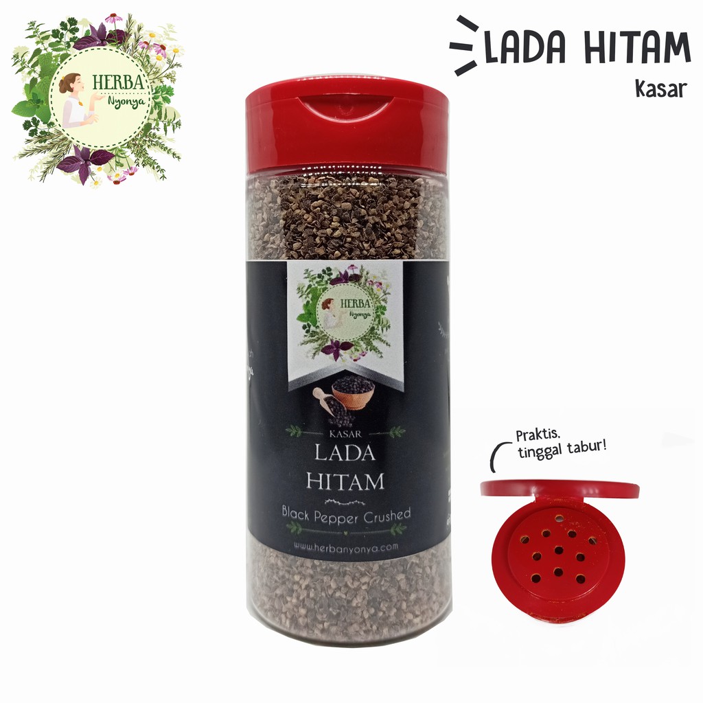 

LADA HITAM KASAR TABUR BLACK PEPPER CRUSHED REMPAH - HERBA NYONYA 70 gr