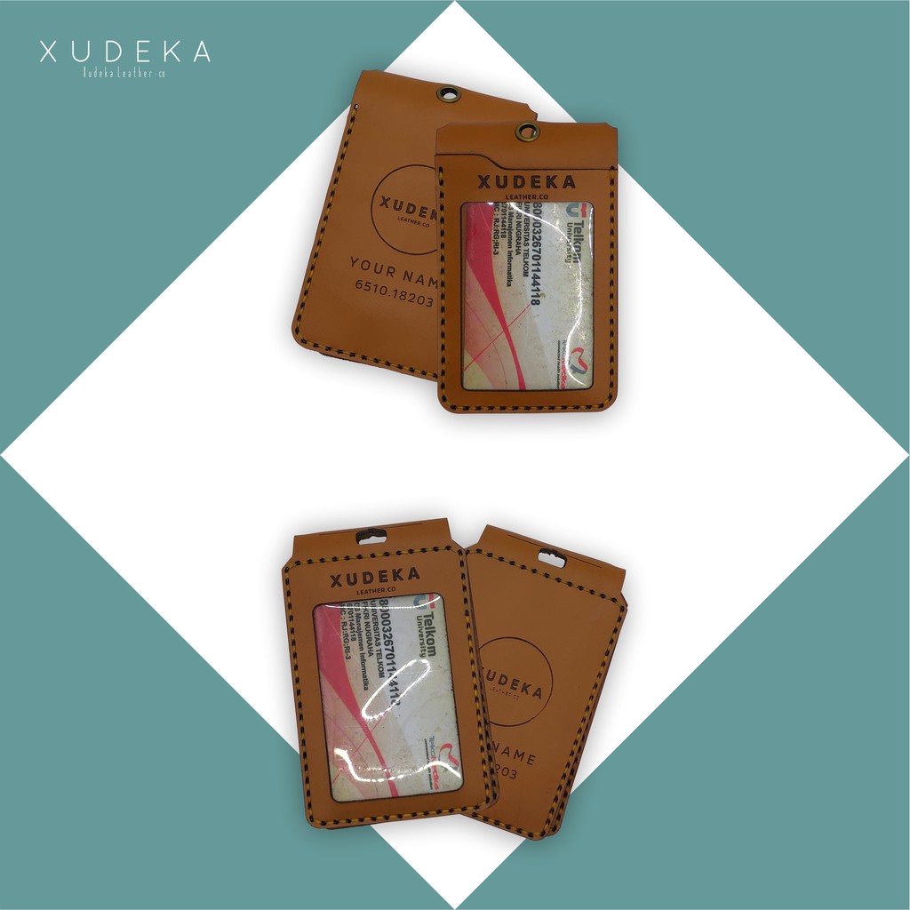 

Name Tag Kulit Id Card holder Gantungan Idcard Kulit Asli 2 Lapis Magnet