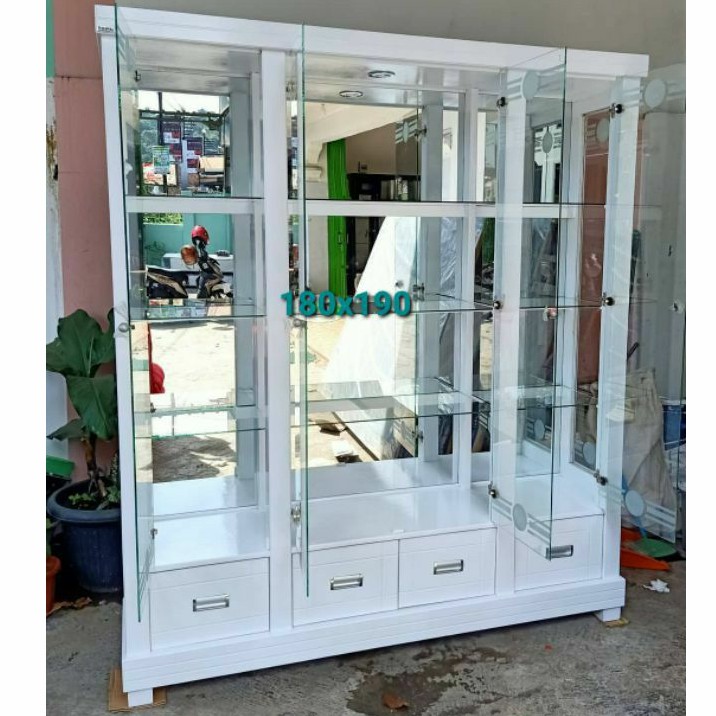Partisi Bupet Bufet lemari hias lemari pajangan lemari kaca lemari cermin 180x190