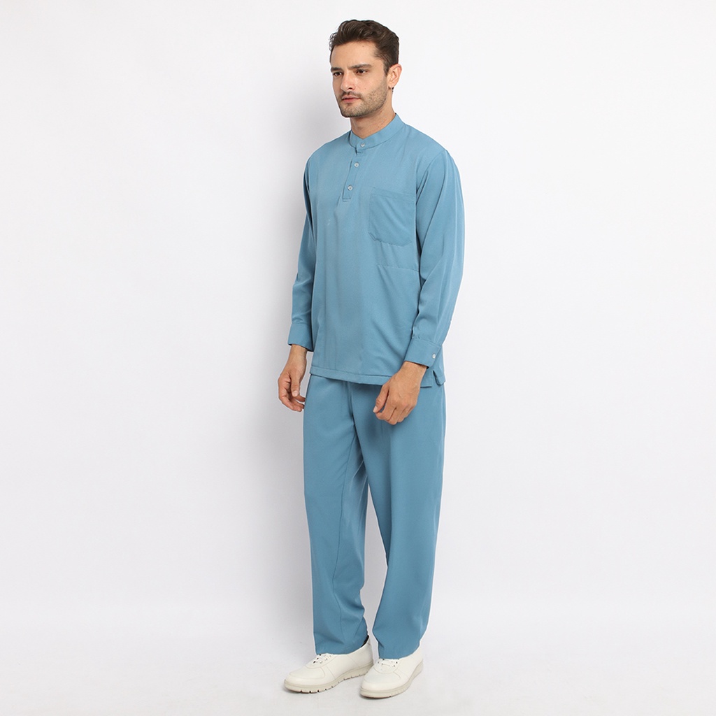 Baju Jaga MLS - SKY BLUE Scrubs on Call Stretchy Lengan Panjang