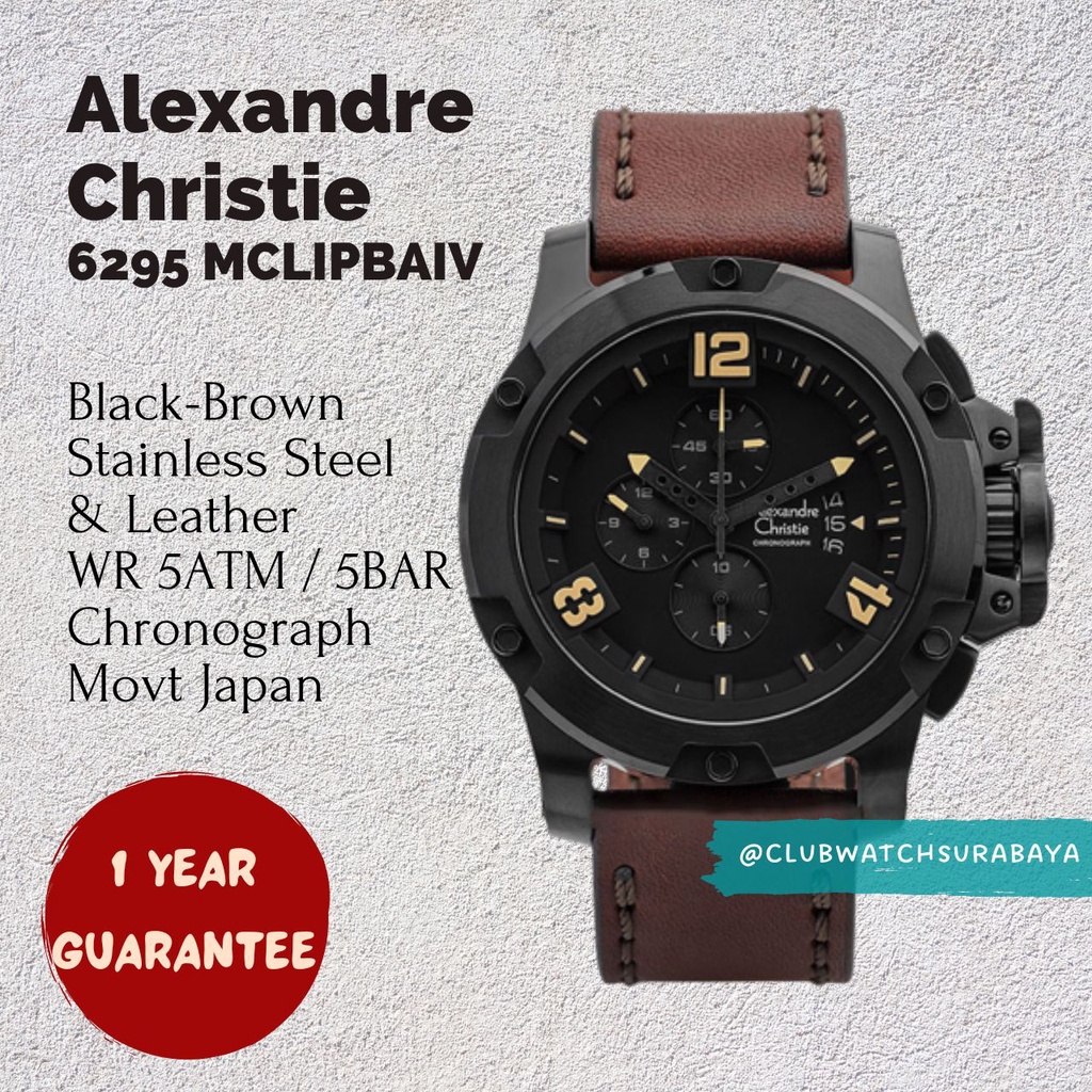 Jam Tangan Pria Alexandre Christie ORI 6295 MCLIPBAIV /  Alexandre Christie Jam Tangan Laki-Laki 629