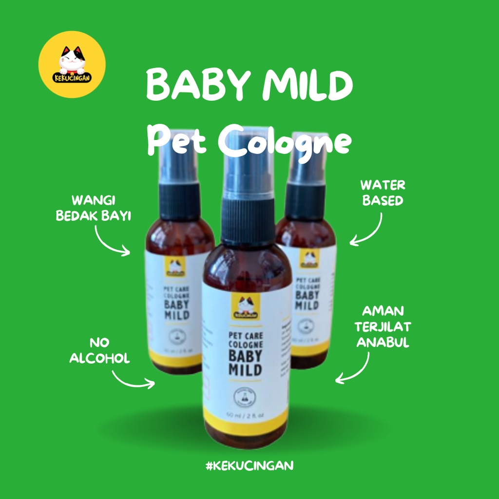 Parfum Kucing Anjing Waterbased Non Alkohol BABY MILD Kekucingan 60 ml