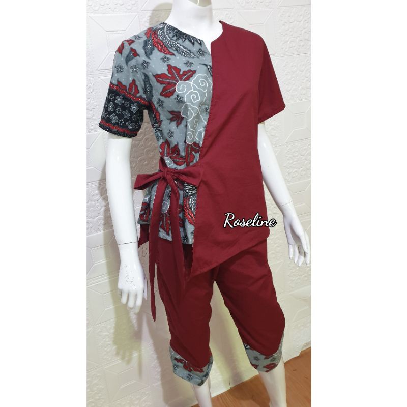 Setelan Batik Wanita Maroon